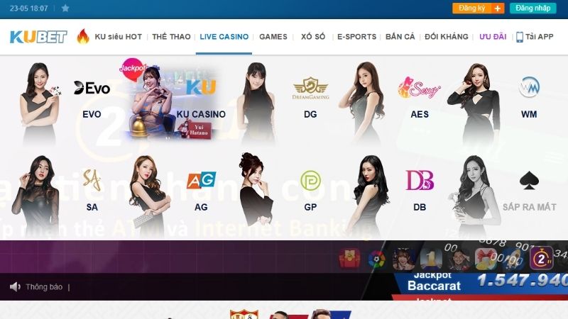 Live casino Kubet được xây dựng như một sòng bài thực thụ