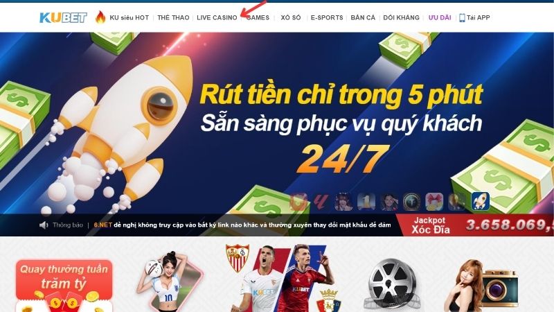 Đặt Cược Live Casino KUBET77, Đón Vận May Đổi Đời Ngay 